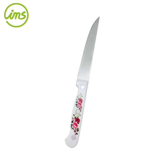 Cuchillo de utilidad de acero inoxidable de 5 pulgadas con calcomanía de mango floral